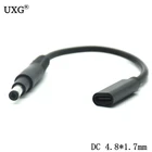 Переходник usb-c (гнездо) на штекер 4,8*1,7 мм, разъем питания постоянного тока, зарядный кабель для ноутбука Hp Compaq 500 510 520 530 540 550 620
