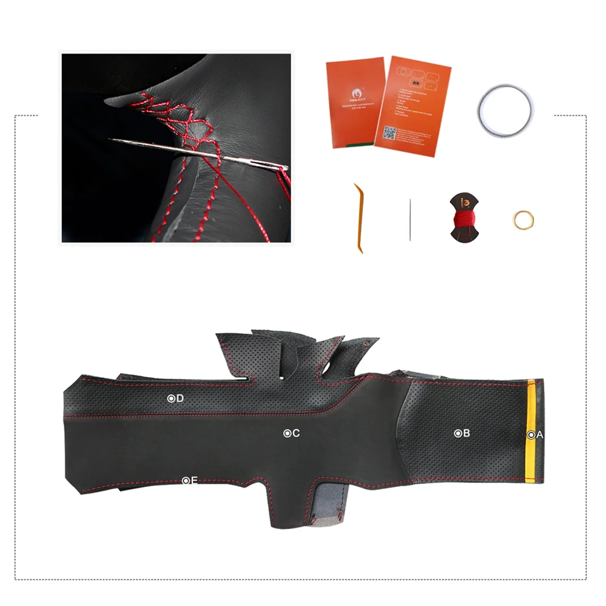 Черные замшевые чехол рулевого колеса автомобиля из натуральной кожи для Seat Leon