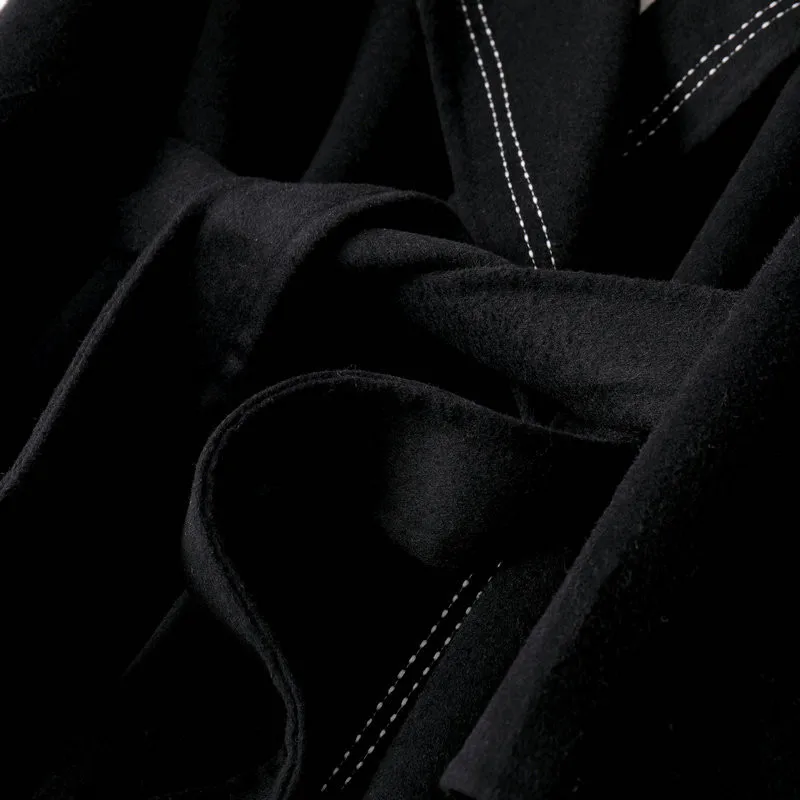 

Double-Sided Cashmere Coat Women Black 2020 Autumn And Winter New Korean Style Slim Woolen Woolen Coat Mid-Length Coat WomenC043