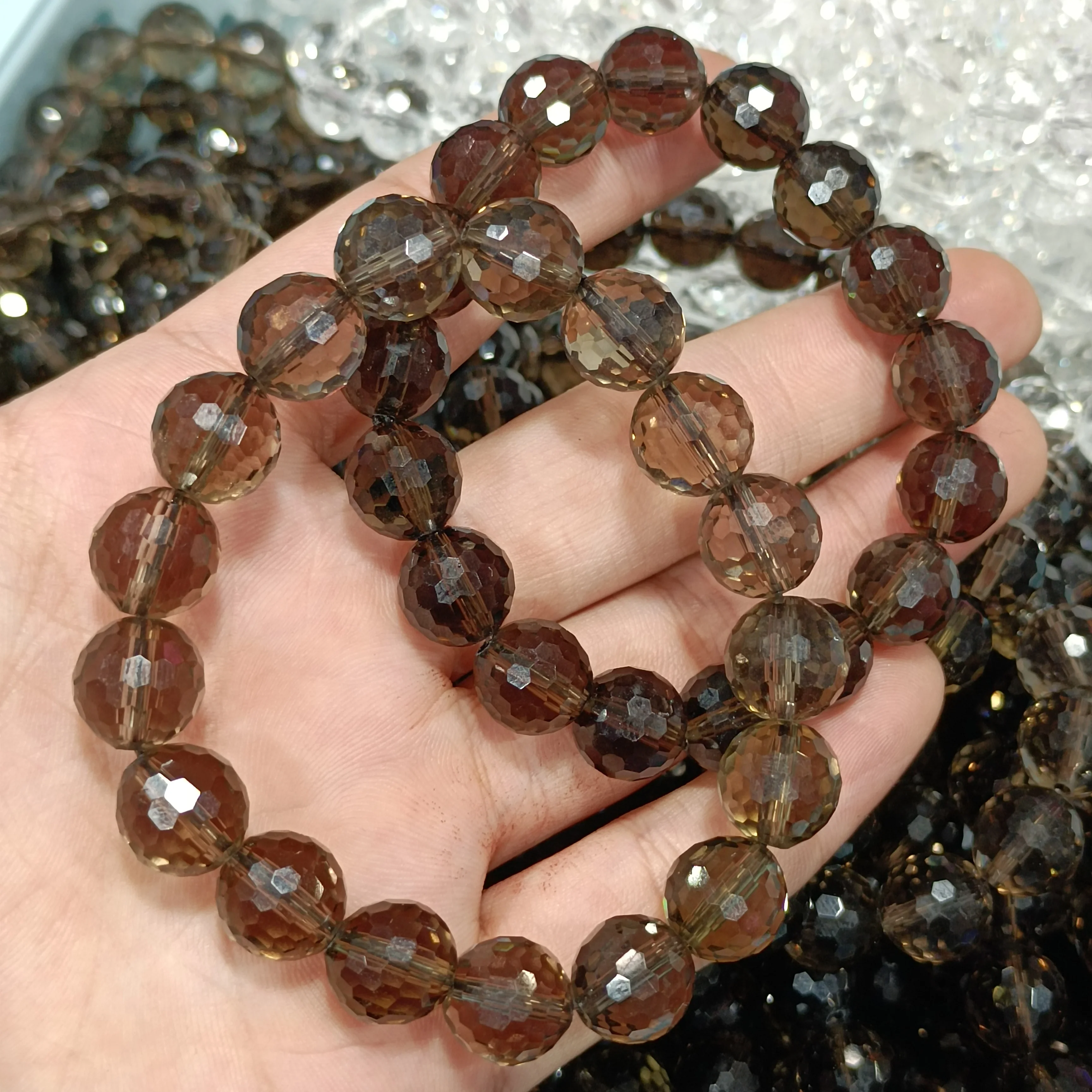 

1pc Natural Gem Stone White Quartz Tea Crystal Bracelet tangent plane crystal Stone Chakra Jewelry gifts