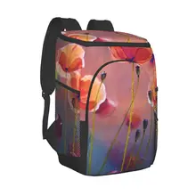 Picnic Cooler Backpack Abstract Floral Acquerello Waterproof Thermo Bag Refrigerator Fresh Keeping Thermal Insulated Bag