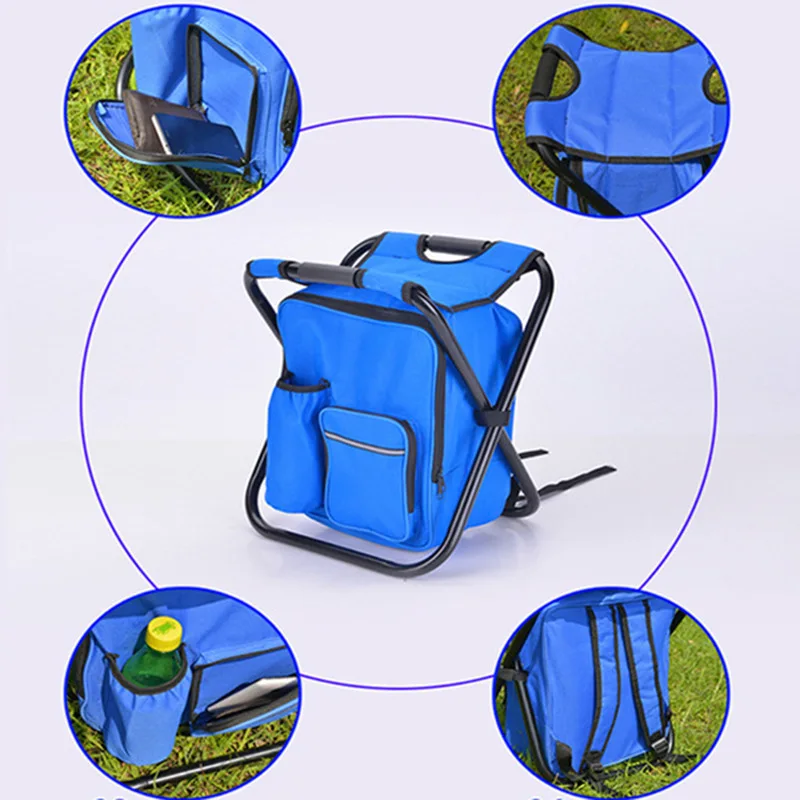 outdoor folding chair camping fishing chair stool portable backpack cooler insulated picnic tools bag hiking seat table bag easy free global shipping