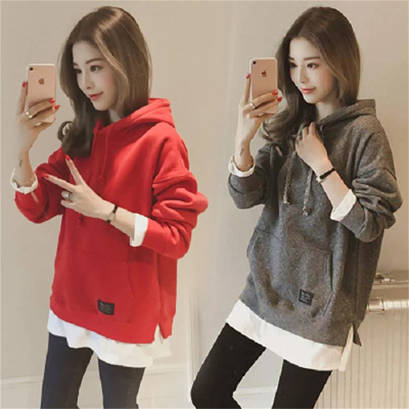 

Winter Fleece Print Pullover Thicken Loose Women Hoodies Sweatshirts Casual Top