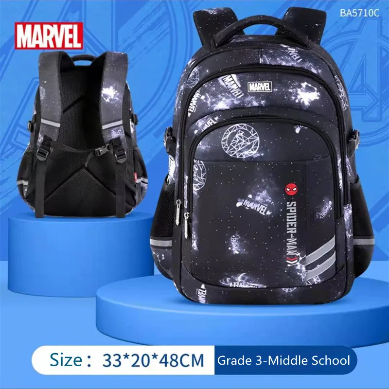 Disney New School Bags For Boys Primary Middle Student Shoulder Orthopedic Backpack Spider Iron Man Captain America Mochilas