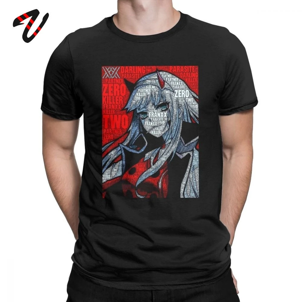 Ноль два футболка Darling в Franxx мужская 100% хлопковые футболки с рисунком из аниме Cool