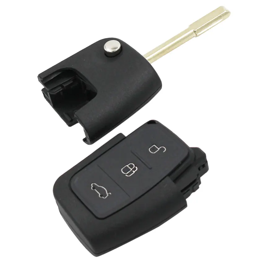 3 Button Flip Folding Modified Car Blank Key Shell Remote Fob Cover for Ford Focus Mondeo Fiesta C Max Ka HU101 Blade | Автомобили и