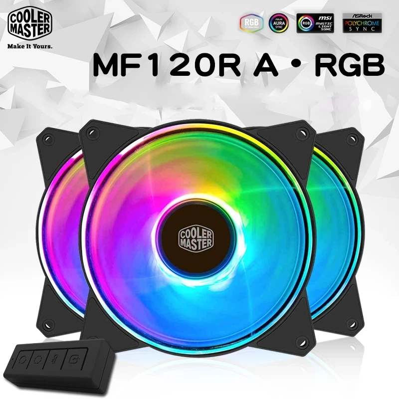 

Cooler Master MF120R ARGB 3in1 12cm RGB Computer Case Fan 120mm CPU Cooler Radiator Water Cooling Replaces Fans With Controller