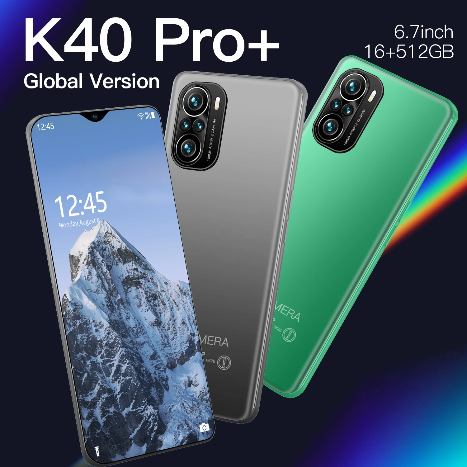 

2021 Smartphone Sansumg 4G 5G K40Pro+ 6.7 Inch Mobile Phone 16+512GB Fingerprint ID Dual SIM Snapdragon888 Android11 Cellphone