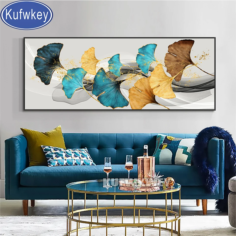 

100% round Diamond Painting Hot selling home art, Golden leaves Full square Rhinestone of Picture Diamond mosaic,2021 Gift,