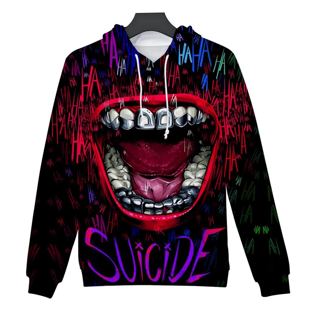 Модная толстовка с капюшоном Новая мужская мода принтом смеха для отдыха