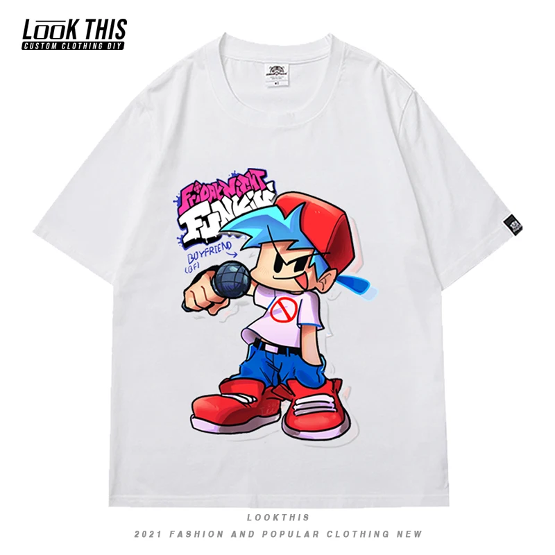 

Friday Night Funkin Boyfriend T Shirts Hot Game Cool Men's Oversized T Shirts Boys Short Sleeve Summer Tops Streetwear Man Tees