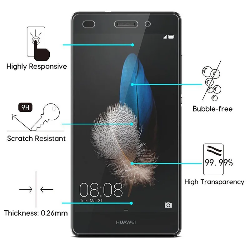 Защитное стекло закаленное для Huawei P8 Lite 2017 2016 Ale L21 | Мобильные телефоны и