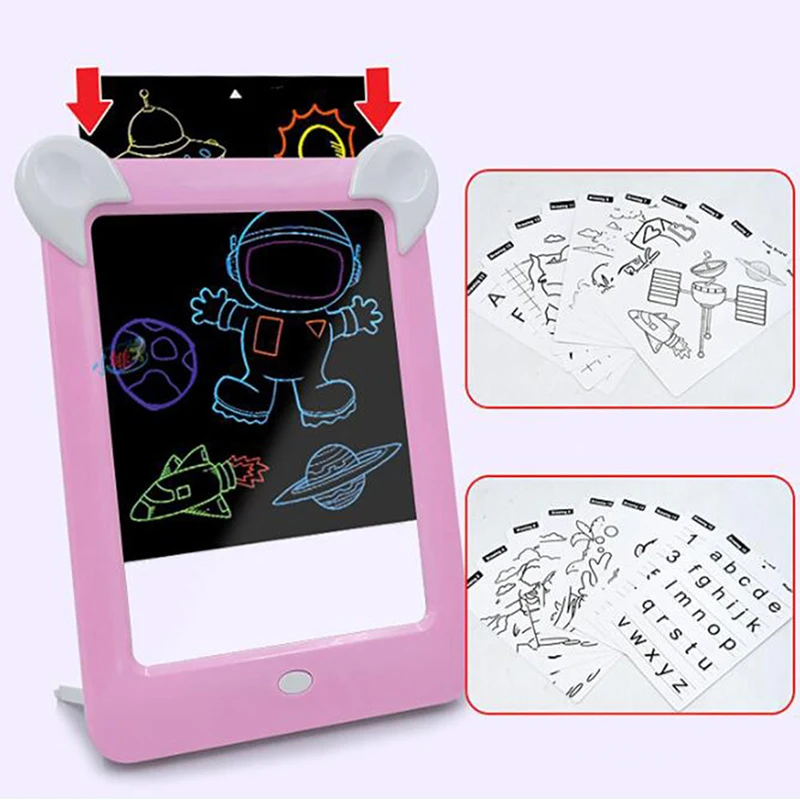 

3D Magic Light Up Drawing Pad Children's Drawing Board Puzzle Light Board Children'S Brain Development Toys Puzzle Board Drawing