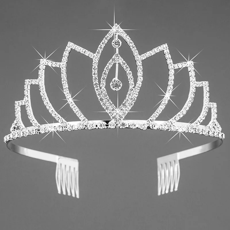 Свадебные короны принцессы свадебные аксессуары для волос Тиары и с кристаллами