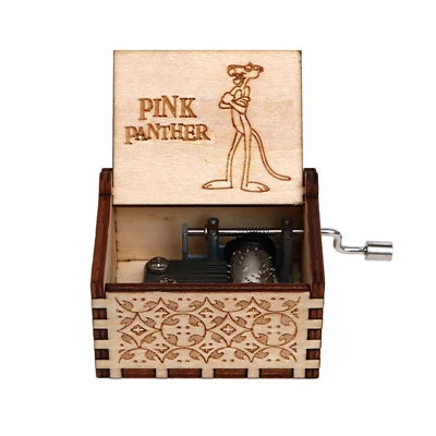 Pink panther Прямая поставка, антикварная резная деревянная музыкальная шкатулка, ручная работа, музыкальная шкатулка Harri, музыкальная коробка, подарок на день рождения, Рождественская Подарочная коробка, подарок - Color: Pink panther