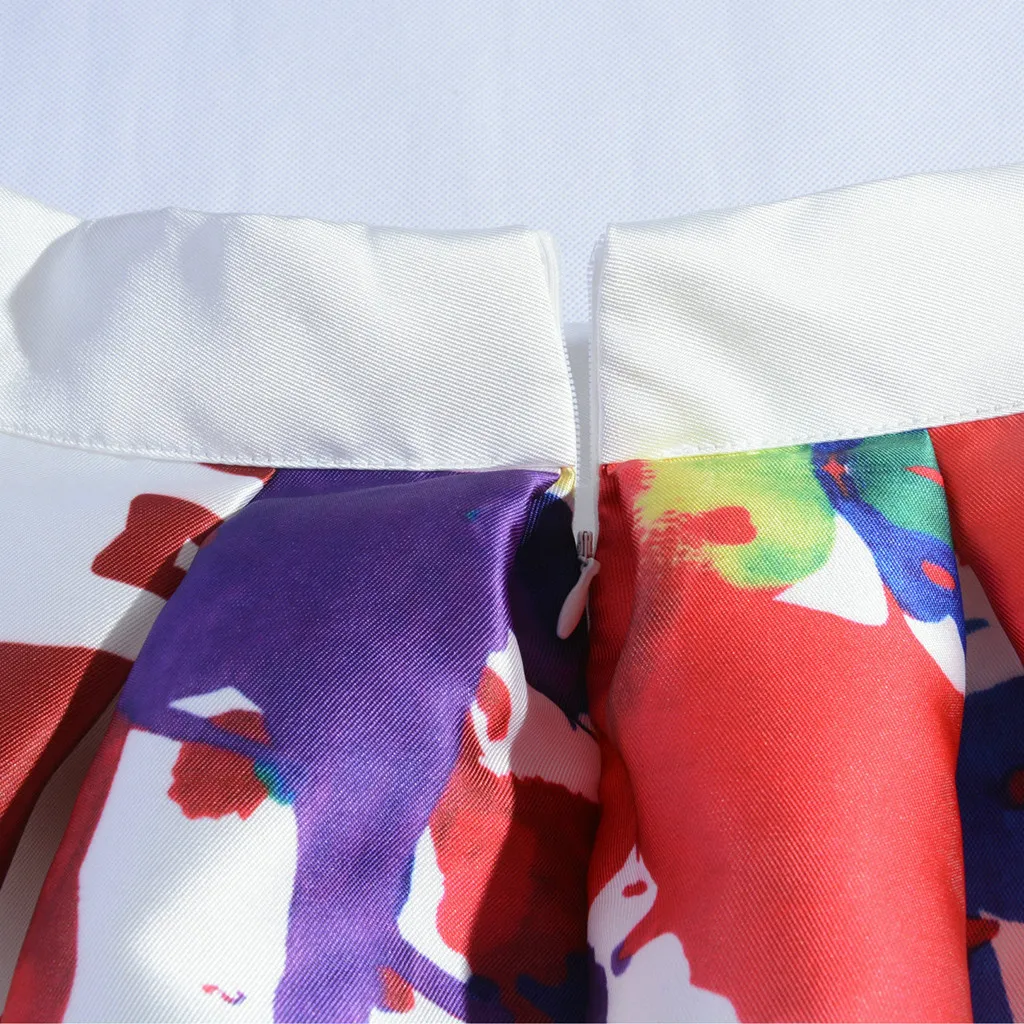 Женская юбка shein винтажная трапециевидная окрашенная с высокой талией принтом