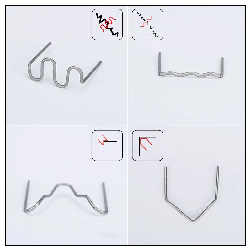 

500Pcs Hot Stapler Plastic Repair Standard Pre Cut Wave Staples Bumper Bodywork Repairs 0.8mm Wave Staples Stainless Steel