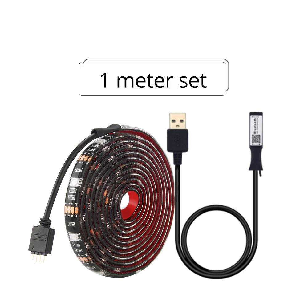 1m set Светодиодная лента с подсветкой для телевизора, светильник RGB 5 V USB power 5050 DC 5 V SMD HD tv Настольный ПК, экранный светильник ing 50 см 1 м, Wifi, Bluetooth контроллер - Испускаемый цвет: 1m set