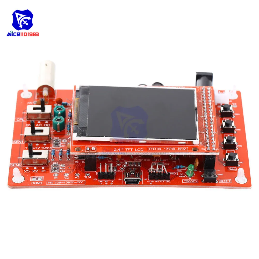 Diymore Полностью Собранный цифровой осциллограф SMD 2," TFT lcd 1Msps 12 бит чипы аллигатора зонд для Arduino DSO138 осциллограф