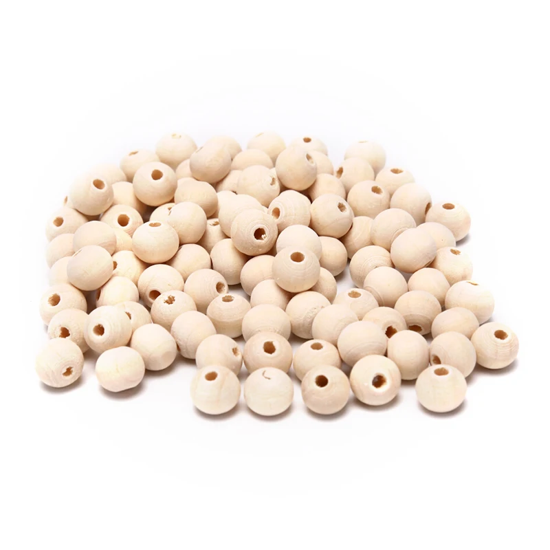 

50/100Pcs Hot New Natural Round Wood Spacer Beads Craft DIY Necklace Jewelry Making Gift