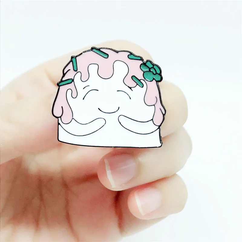 Мультфильм розовый волос улыбающийся злодей Броши для женщин милый персонаж