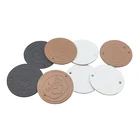 Круглые этикетки из искусственной кожи ручной работы с сердцем, 25 мм