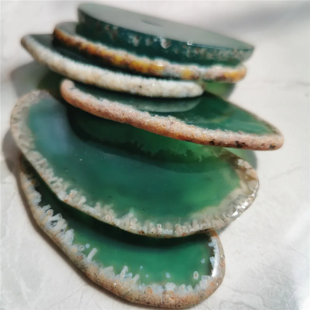 

6pcs 50-70mm Irregular Crystal Slice Brazil Healing Reiki Stones Quartz Pendant Mineral Natural Agate Geode Polished Home Decor