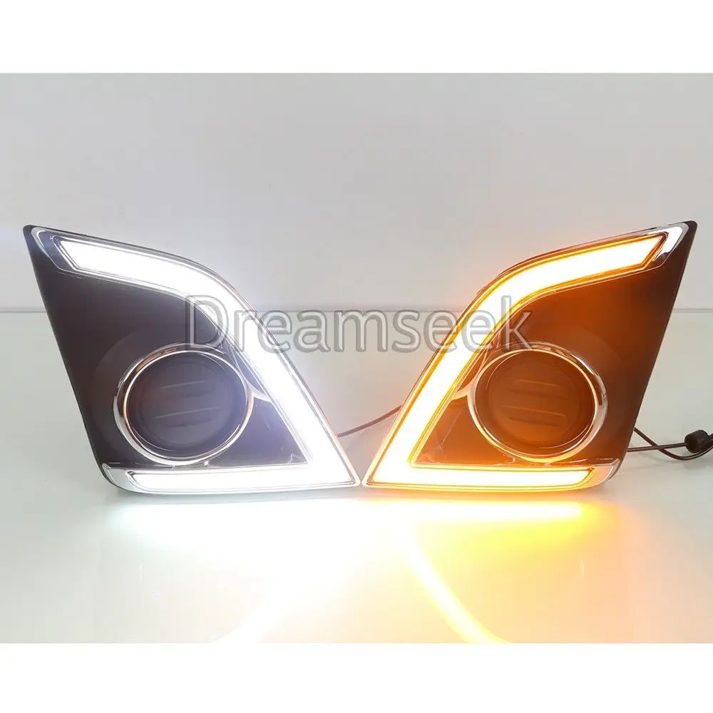 DRL For Isuzu D-MAX 2016 2017 LED Car Daytime Running Light Waterproof Driving Fog Lamp Daylight With Turn Signal |