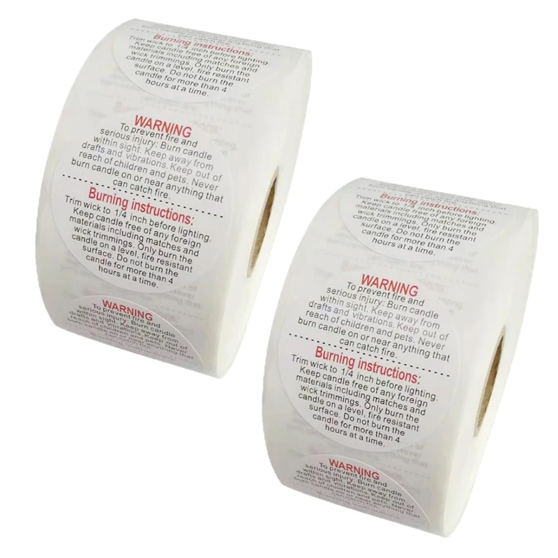 

1000Pcs 1.5Inch Candle Warning Safety Labels Candle Jar Container Stickers for Candle Making DIY Jars and Tins Tools Supplies