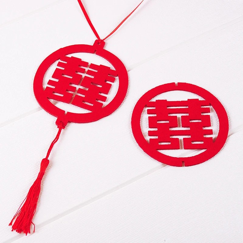 

Non Woven Hanging Banner 3 Meters/118.1inches 3D Circular Chinese Wedding Double Home Door Hanging Decoration