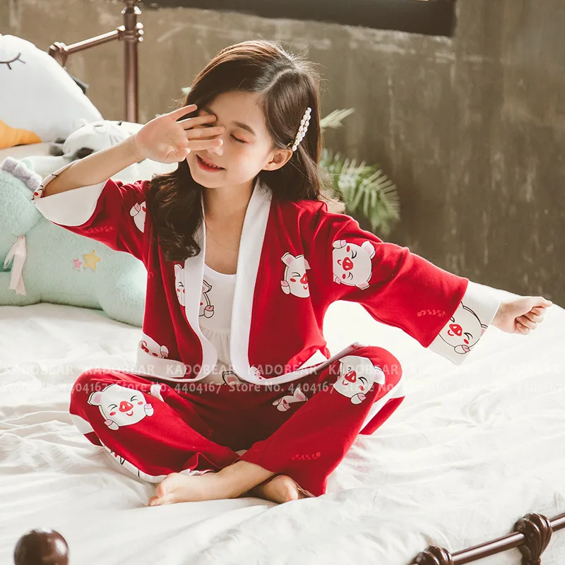 Детская одежда с рисунком поросенка рождественские пижамы хлопковый для