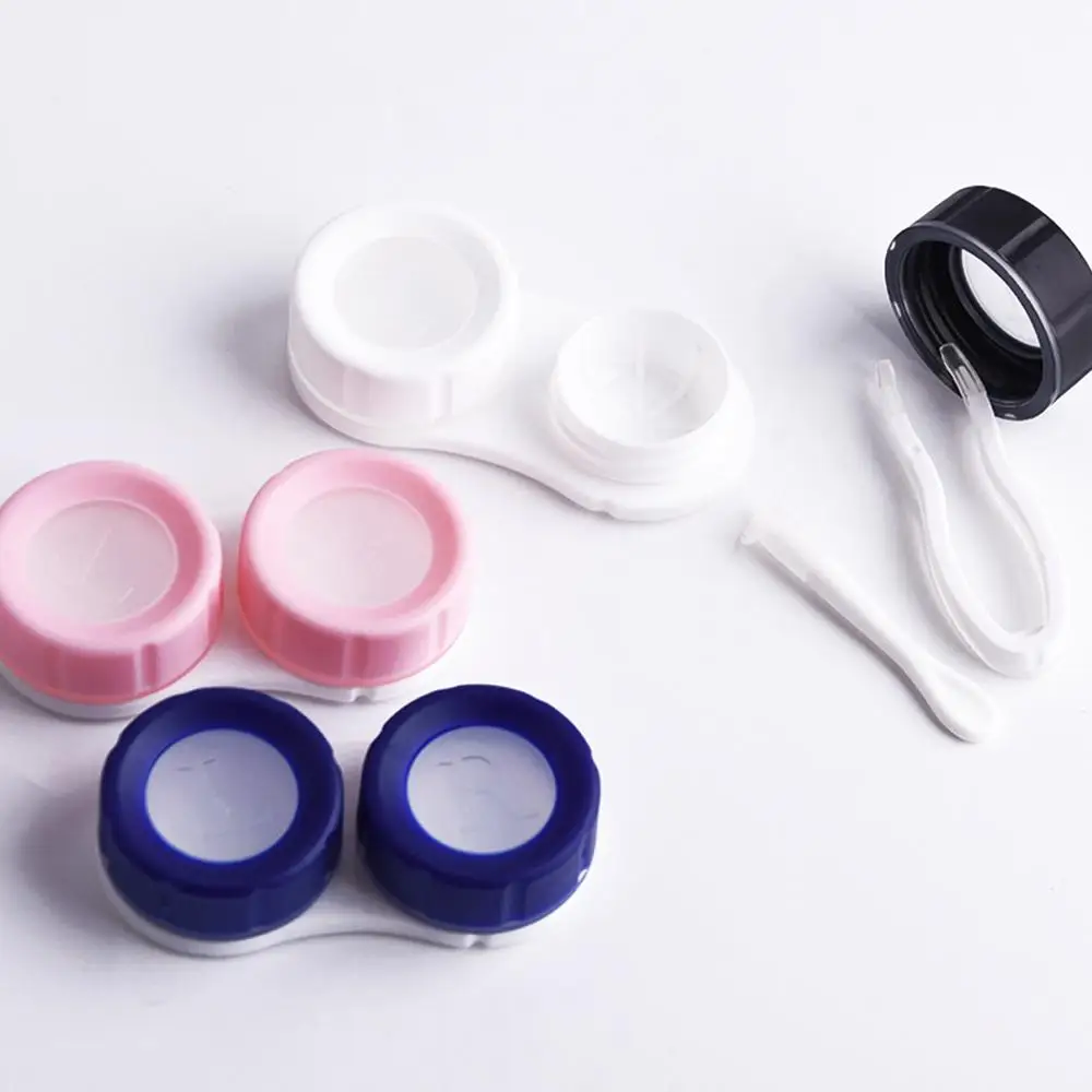 Портативный квадратный зеркальный чехол для линз карамельных цветов контейнер