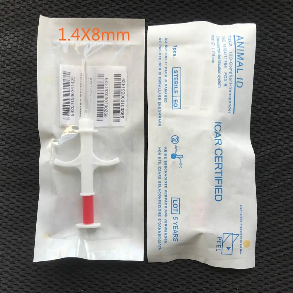 Шприц для микрочипа животных 2 12*12 80 шт./лот FDX B ISO11784/785 с RFID идентификацией со