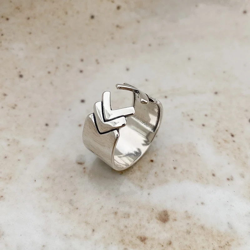 

Sterling Silver 925 Korean Version Designer Rings Minimalist Gifts For Women Accessories Geometry Luxury 2021 Trend Jewelry