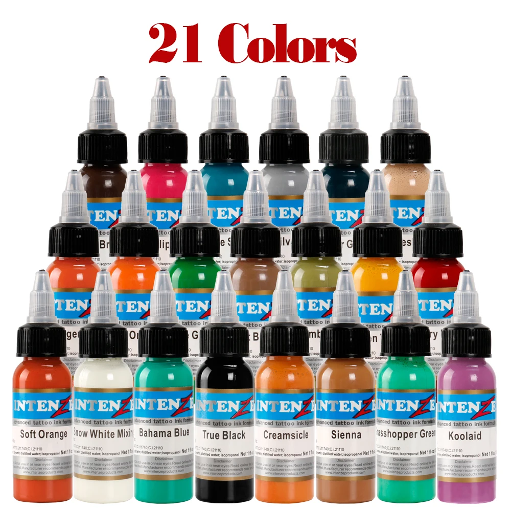 Тату машинка с чернилами 21 цвет 30 мл|Чернила для тату| |