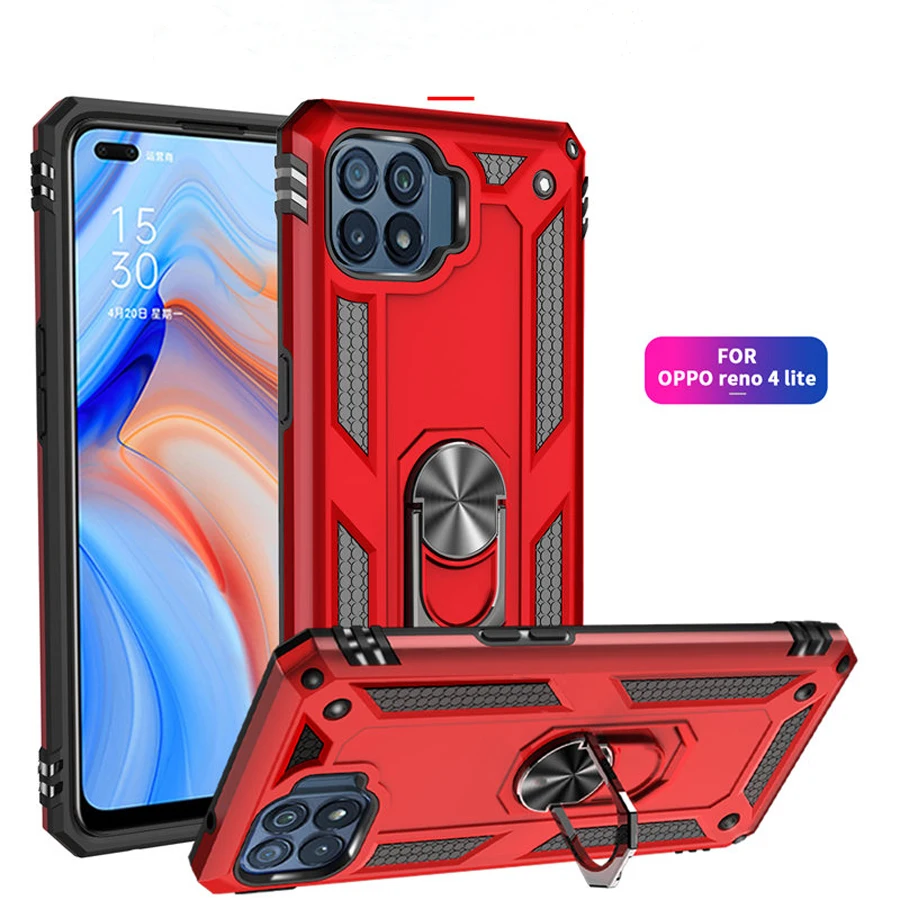 

Magnetic Ring Stand Armor Shockproof Case For OPPO F11 Pro R17 R19 A5 A3S A12E A5S AX5S A7 A12 AX7 A11K Realme C1 Back Cover