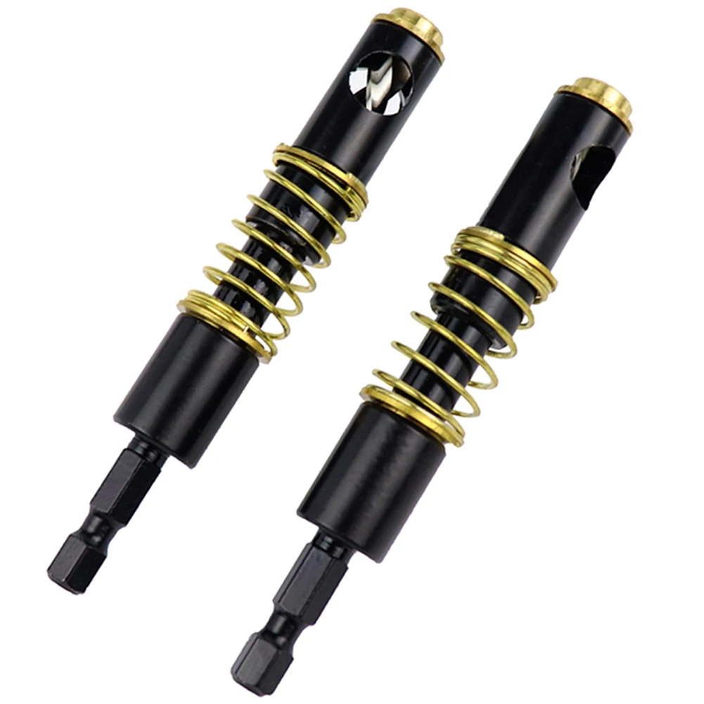 

2PC Hexagonal Handle HSS Brass Self Centering Hinge Twist Drill Bits 1/4" & 5mm Screw Hole Saw Woodworking Reaming Cabinet Tool