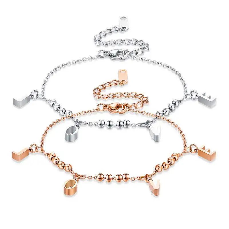 Европейский браслет Hemiston из титановой стали с покрытием розового золота