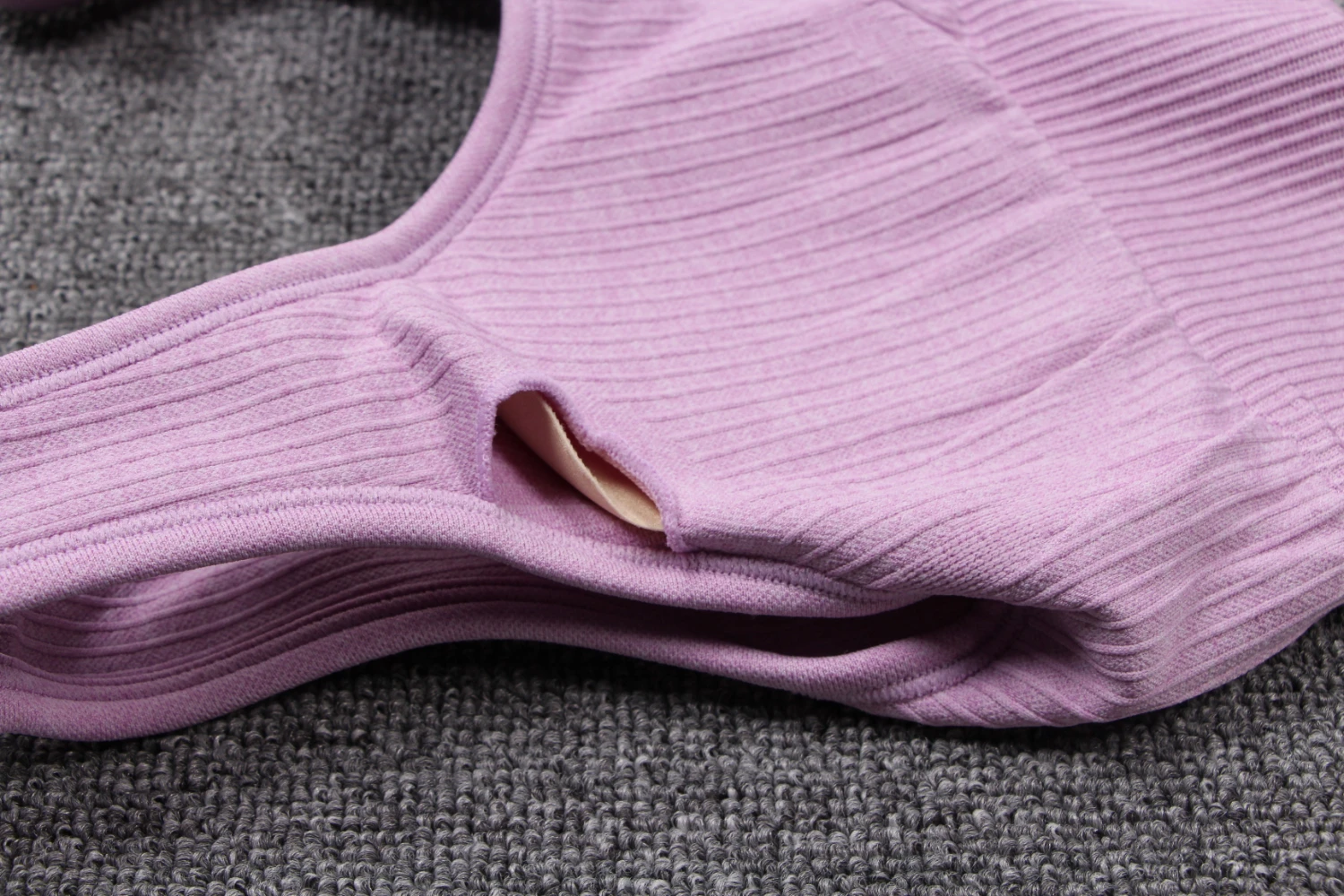 

Naadloze Yoga Set Vrouwen Fitness Kleding Padded Sportbeha Lange Mouwen Crop Top Gebreide Hoge Taille Leggings Sportkleding Gym