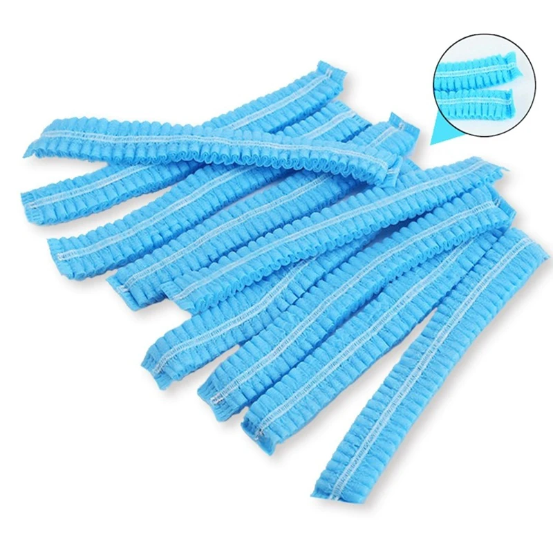 Нетканые одноразовые шапочки для душа 100 шт. плиссированные пылезащитные