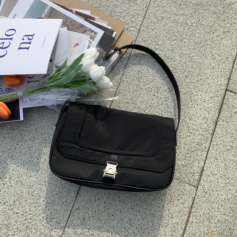 

Luxury Designer Nylon Handbags Ins Wild Women Small Square Bag Personality Underarm Bag 2021 Fashion Shoulder Bag Totes