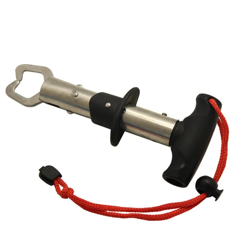 

Stainless Steel Fishing Lip Grips Fish Controller Fishing Pliers Grabber With Lanyard T-type Fishing Gripper