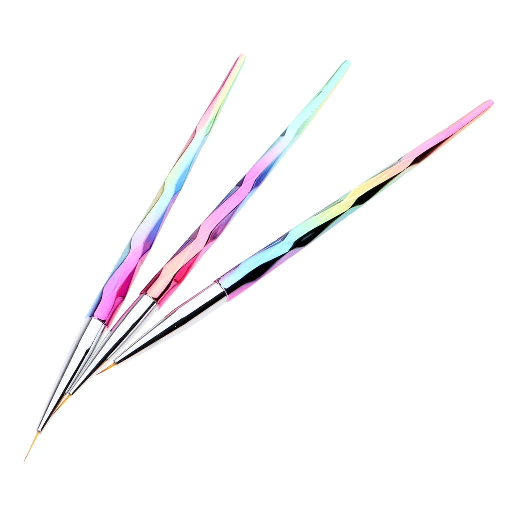 

3 Sizes Artists Fine Round Pointed Tips Paint Brush for Nail Art Watercolor