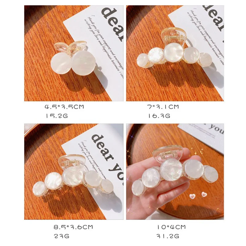 

2020 New Hyperbole Big Pearls Acrylic Hair Claw Clips Big Size Makeup Hair Styling Barrettes for Women Hair Accessories