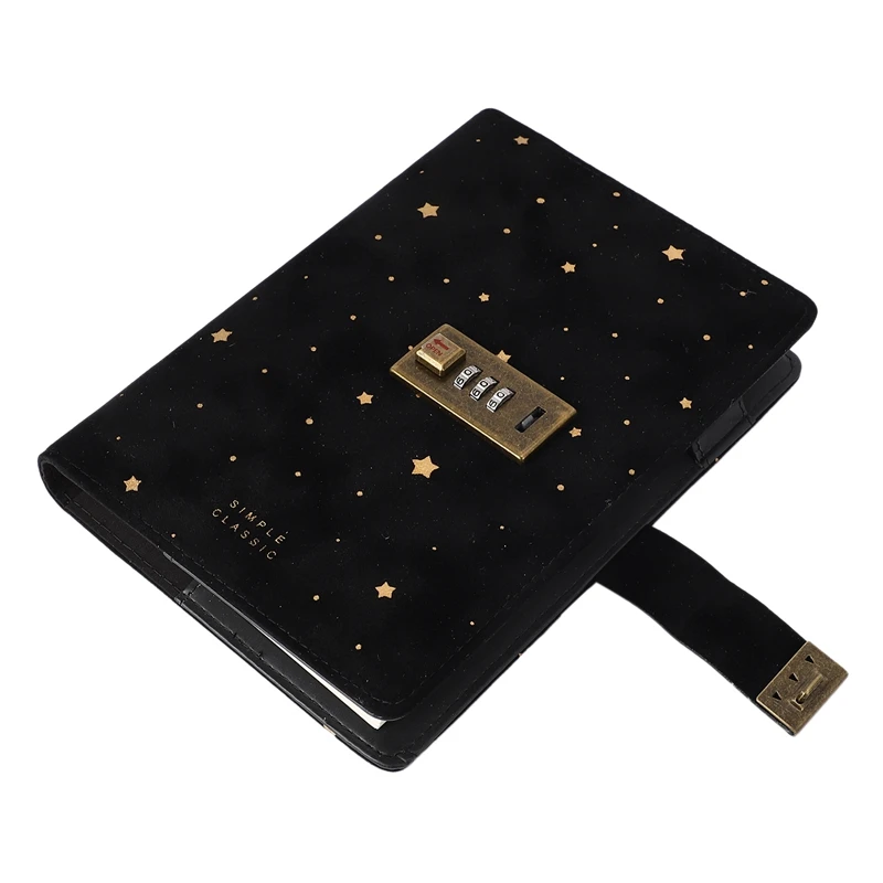 

Spiral Diary with Lock DIY Agenda Planner Organizer Line Monthly Notepad Retro Notebook Plush Travel