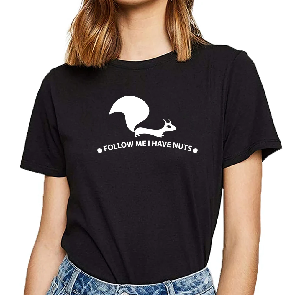 Женская футболка с надписью Белка орехами|Футболки| |
