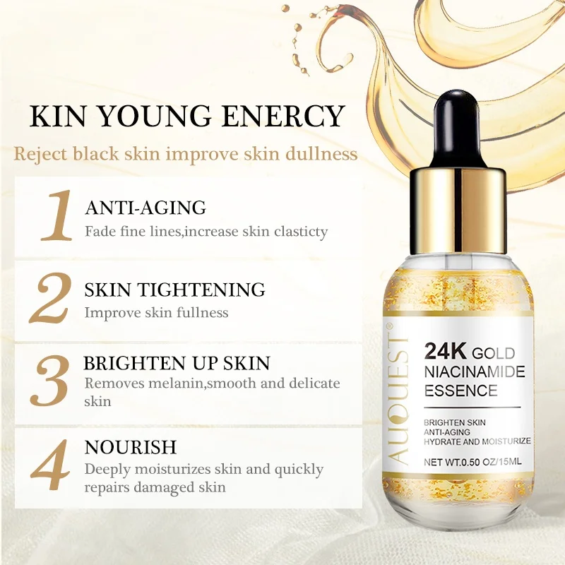 

24k Gold Face Serum Hyaluronic Acid Serum Moisturizing Whitening Cosmetics Firming Anti Aging Wrinkle Face Skin Care