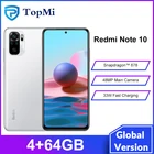 Смартфон Xiaomi Redmi Note 10 глобальная версия, 4 Гб + 64 ГБ, Snapdragon 678, AMOLED экран 6,43 дюйма, 48MP Quad Camera, 5000 мАч