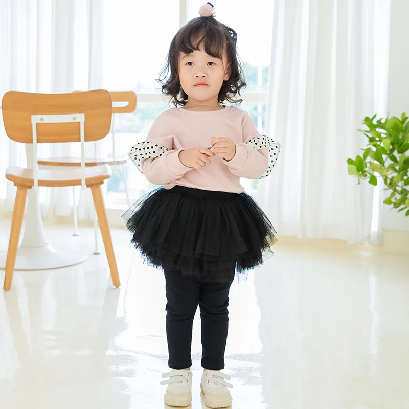 Леггинсы для девочек Sodawn Осенние хлопковые из сетчатой ткани с имитацией двух