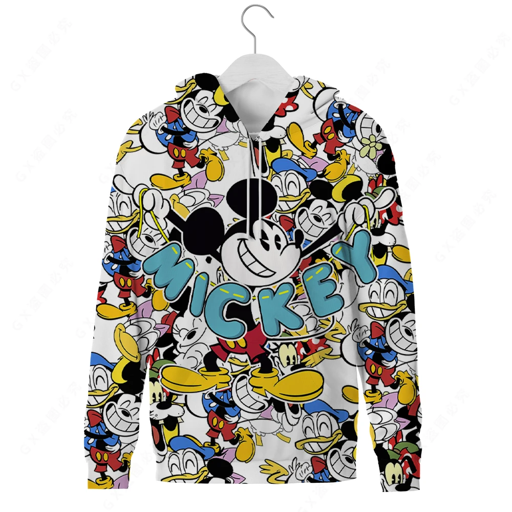 

Забавная толстовка с капюшоном с изображением Микки Мауса из Диснея, мужской и женский милый пуловер с объемным рисунком, Мужской и Женский ...